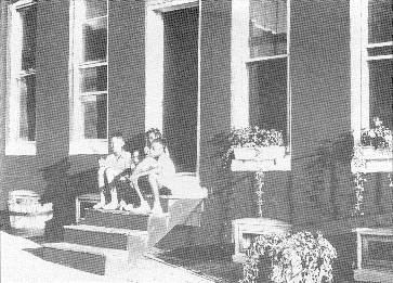 Kids on the back steps