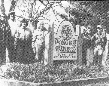 City group near Gwynns Falls sign